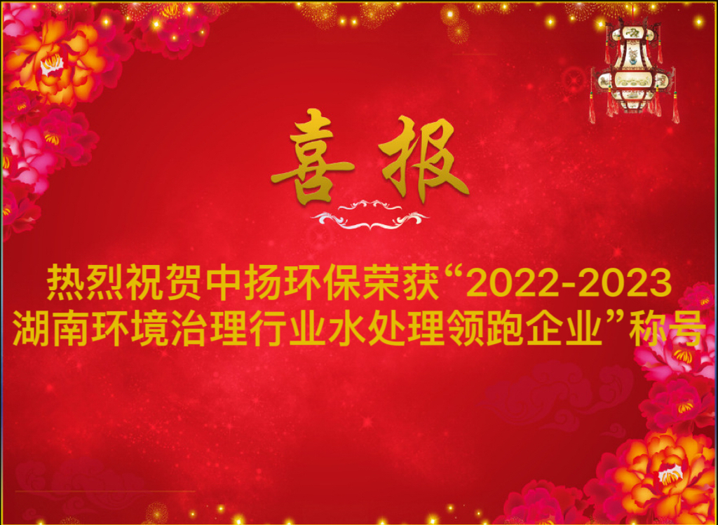 热烈祝贺新普京888.3app荣获“2022-2023湖南环境治理行业水处理领跑企业”称号